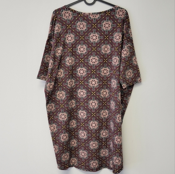 LulaRoe Irma Tunic Top Aztec Red M - Picture 2 of 7